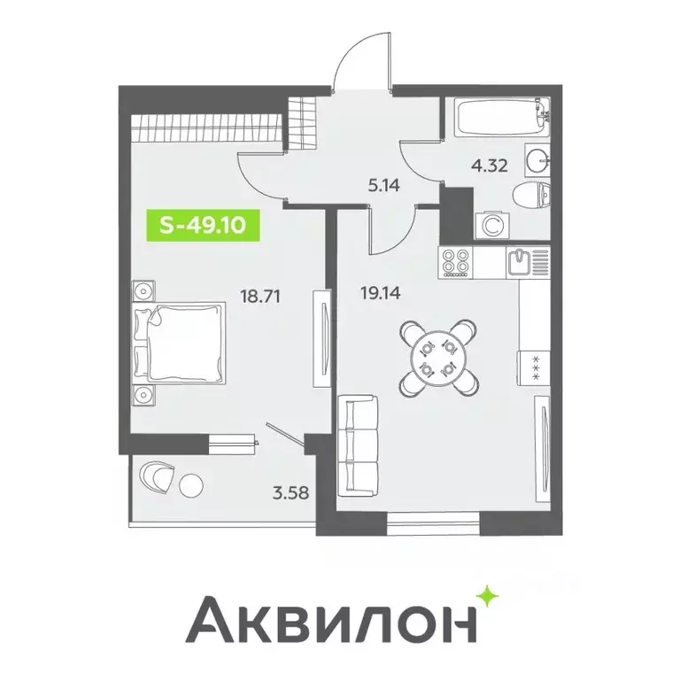 1-к кв. Санкт-Петербург бул. Головнина, 6к1 (49.1 м) - Фото 0