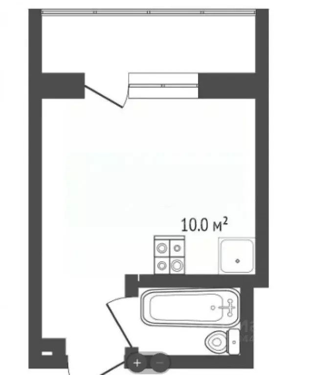 Студия Тюменская область, Тюмень ул. 30 лет Победы, 77 (16.7 м) - Фото 2