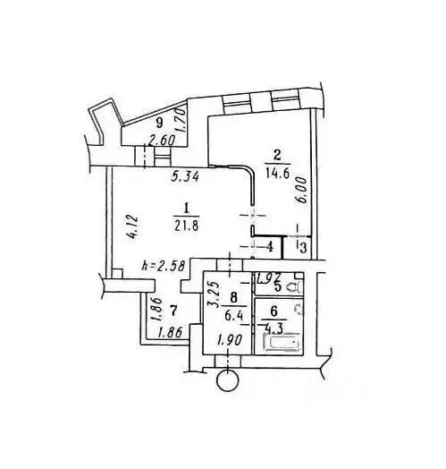 2-к кв. Омская область, Омск Физкультурная ул., 5 (54.6 м) - Фото 2
