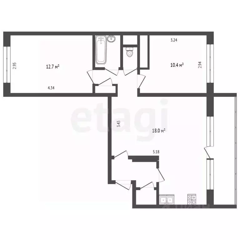 3-к кв. Москва ул. Обручева, 4К1 (57.4 м) - Фото 2