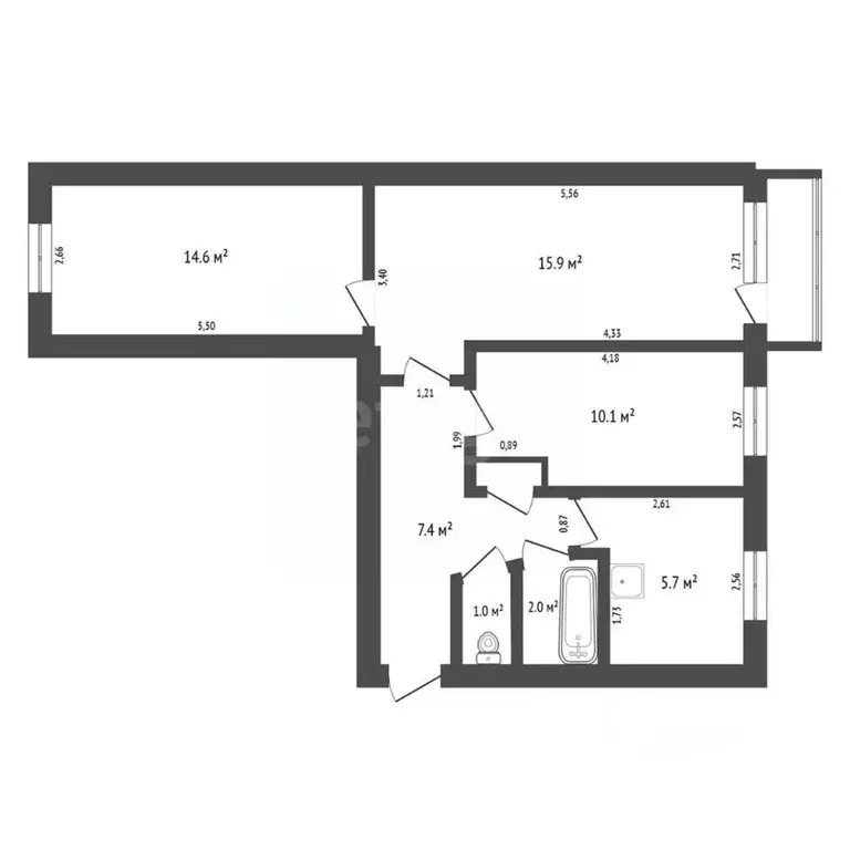 3-к кв. Амурская область, Райчихинск ул. Свердлова, 5 (57.9 м) - Фото 2