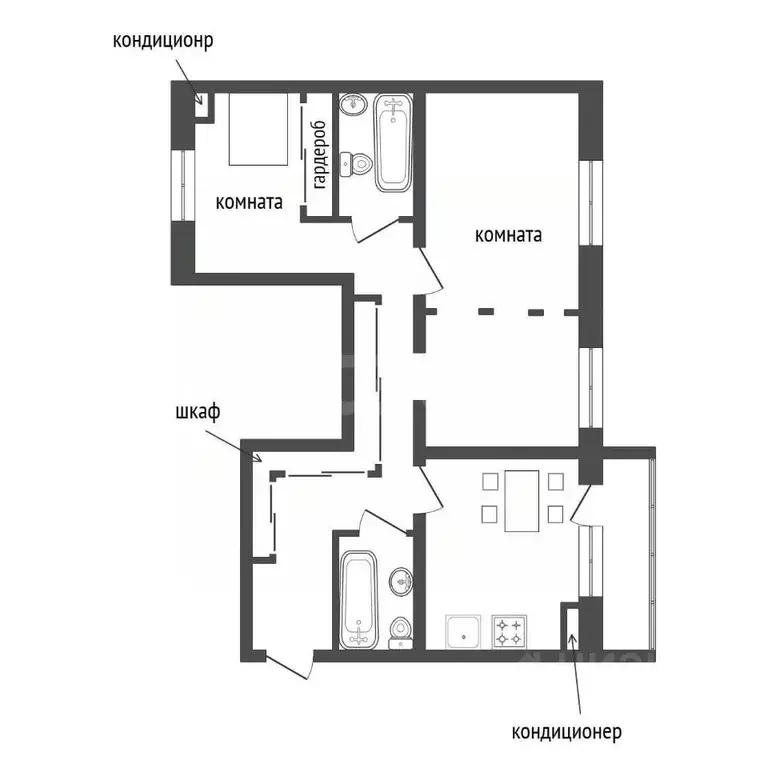 3-к кв. Красноярский край, Красноярск Судостроительная ул., 25Д (72.5 ... - Фото 2