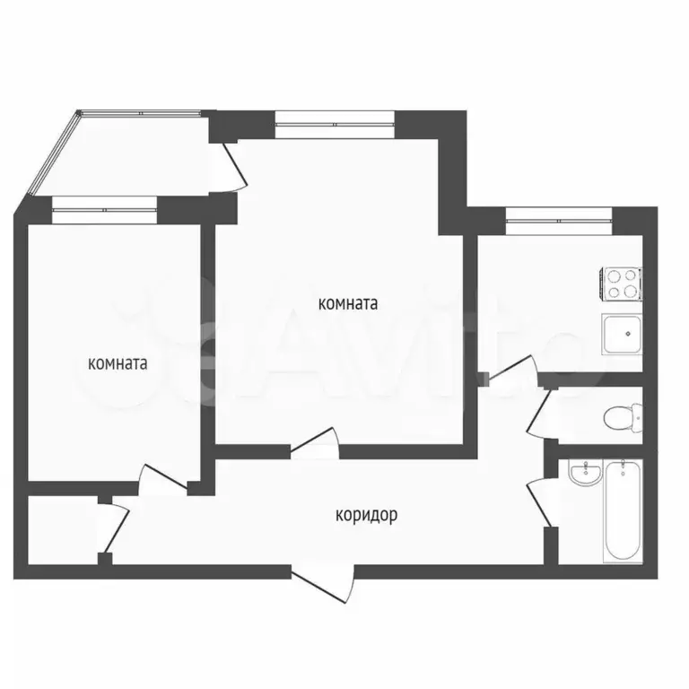 2-к. квартира, 57,2 м, 5/9 эт. - Фото 0