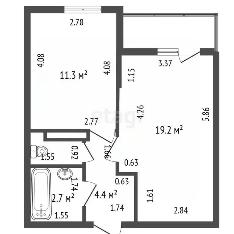 1-к кв. Санкт-Петербург Ленинский просп., 68 (39.1 м) - Фото 2