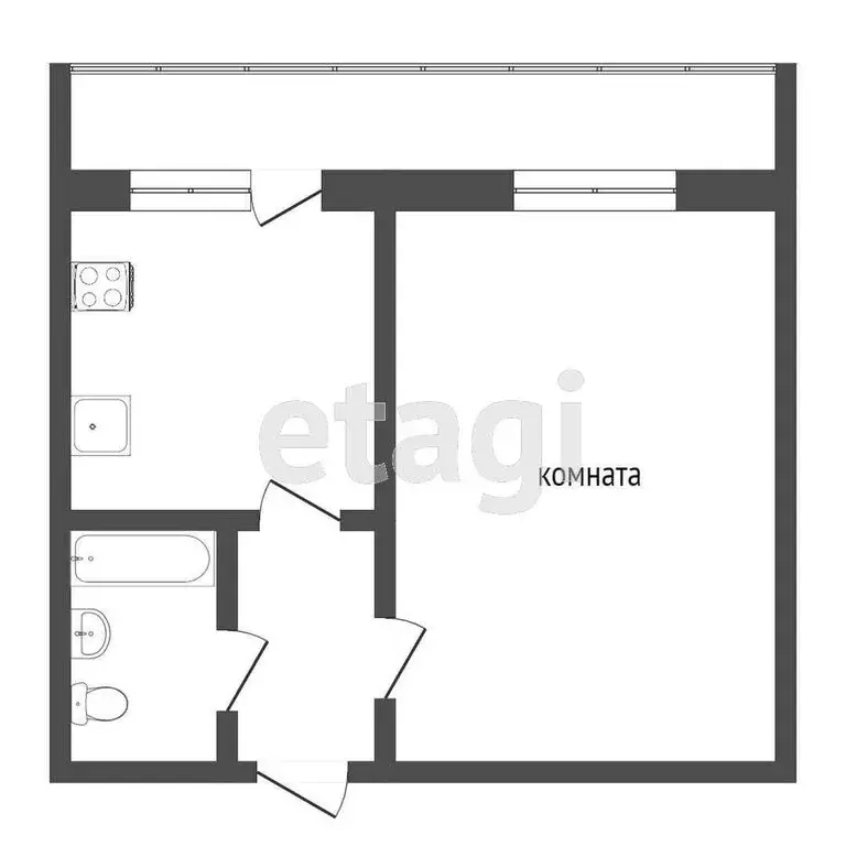 1-комнатная квартира: Омск, улица Масленникова, 58 (50 м) - Фото 1