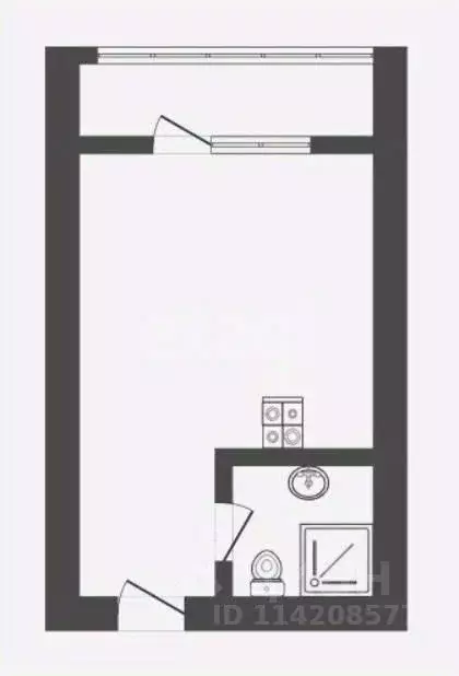 1-к кв. Воронежская область, Борисоглебск Дорожная ул., 50А (22.0 м) - Фото 1