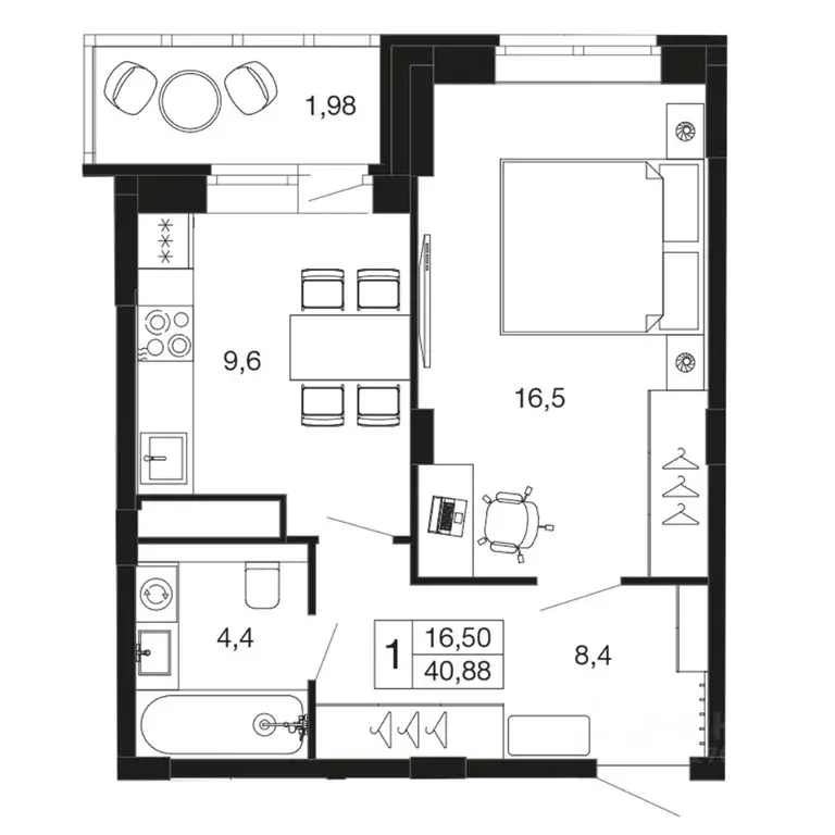 1-к кв. Московская область, Апрелевка Наро-Фоминский городской округ, ... - Фото 1