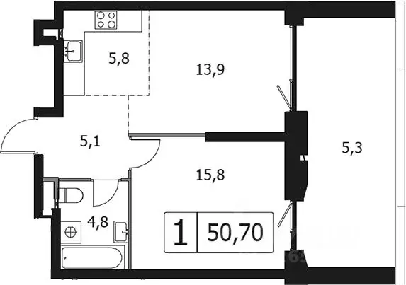 1-к кв. Москва наб. Покровская, 16 (50.7 м) - Фото 1