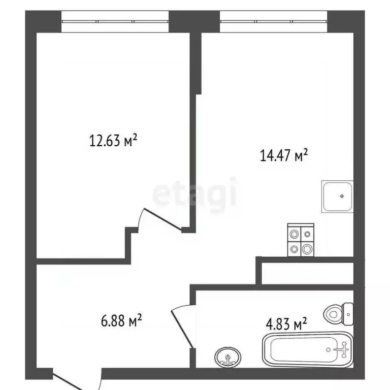 1-к кв. Тюменская область, Тюмень ул. Разведчика Кузнецова, 10 (38.81 ... - Фото 2