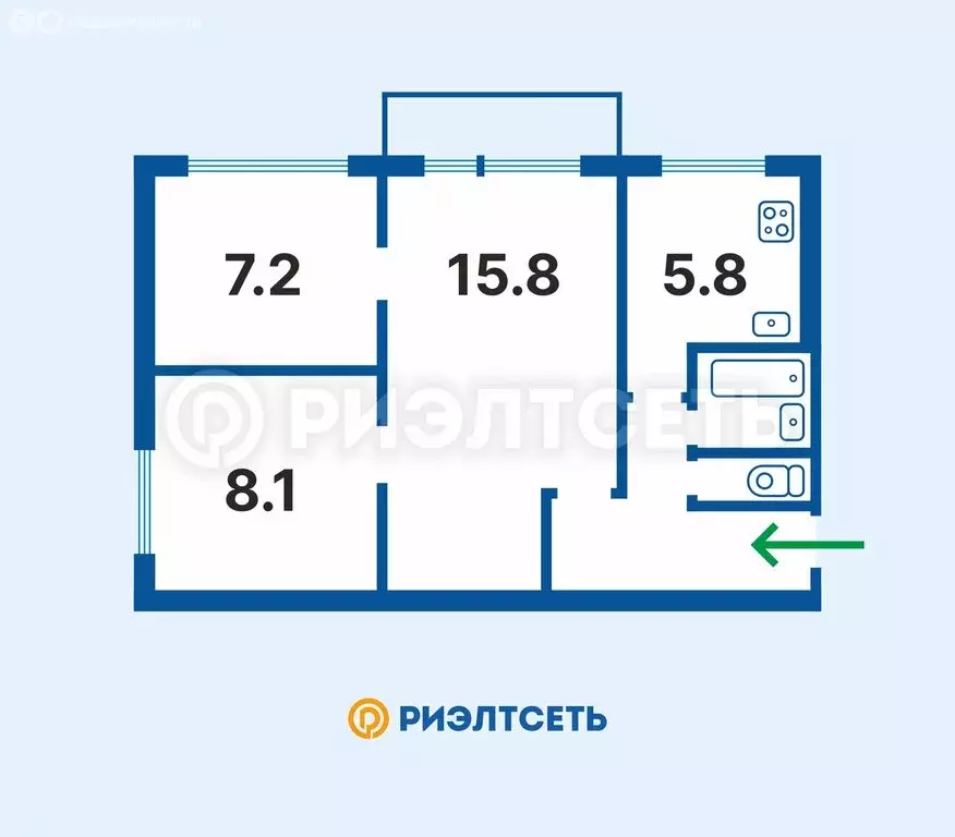 3-комнатная квартира: Мурманск, улица Бочкова, 17 (46.7 м) - Фото 2
