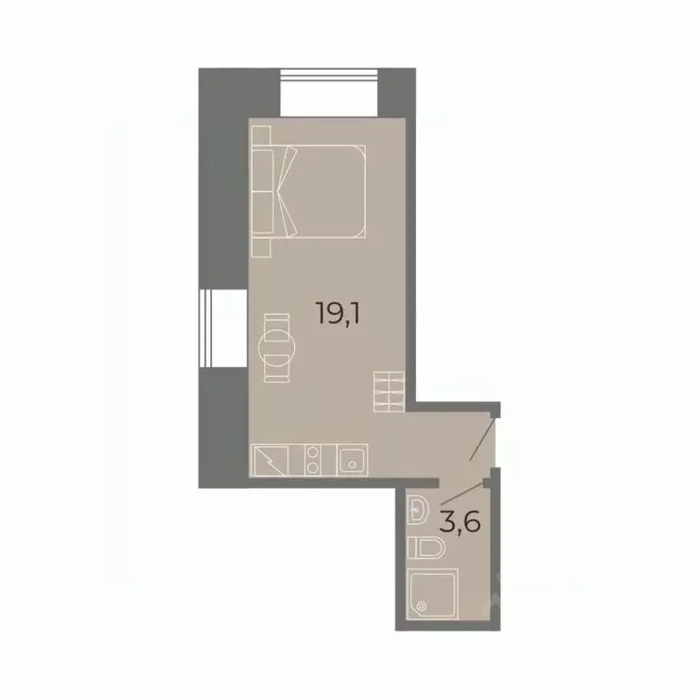 Студия Санкт-Петербург Заставская ул., 33с3 (22.7 м) - Фото 2