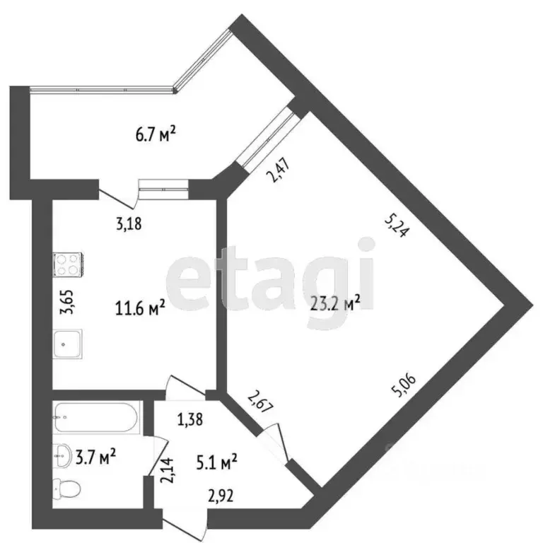 1-к кв. Тюменская область, Тюмень Широтная ул., 209 (43.0 м) - Фото 2
