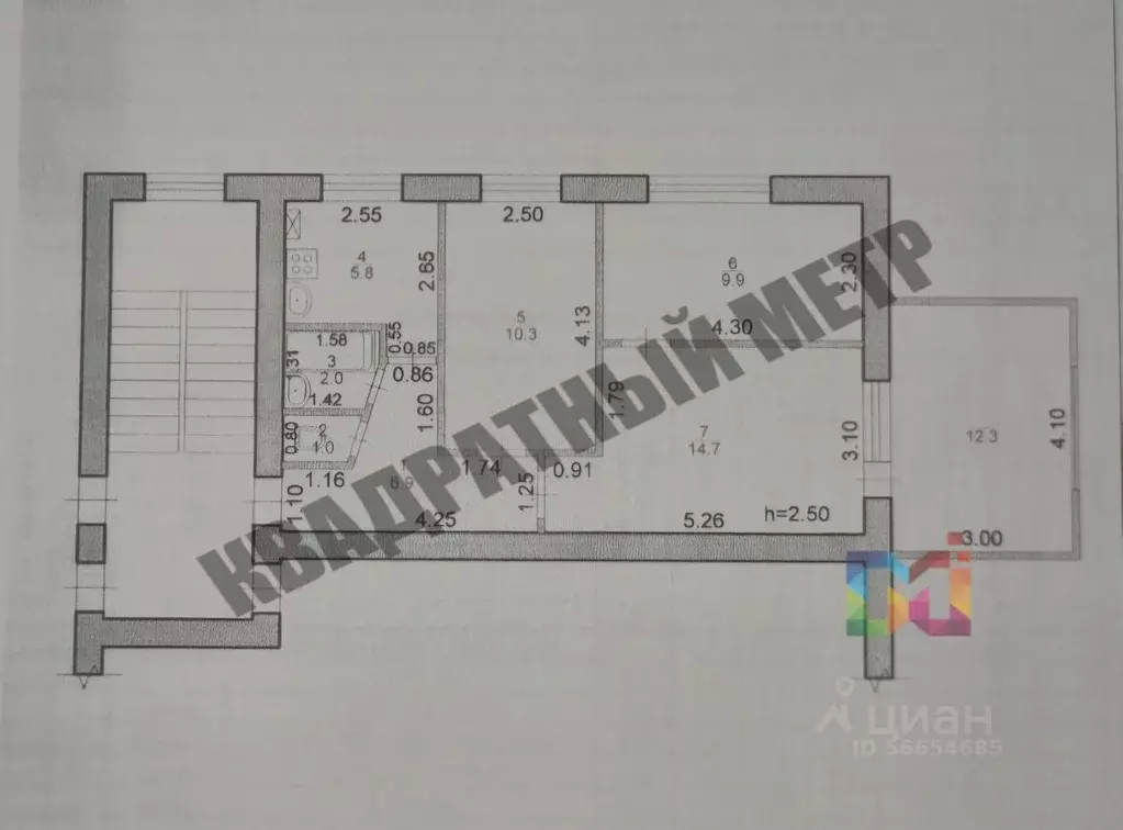 3-к кв. Калмыкия, Элиста ул. Максима Горького, 14 (50.6 м) - Фото 1