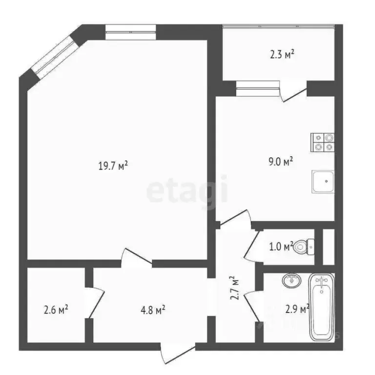 1-к кв. Москва ул. Горбунова, 19К1 (42.3 м) - Фото 1