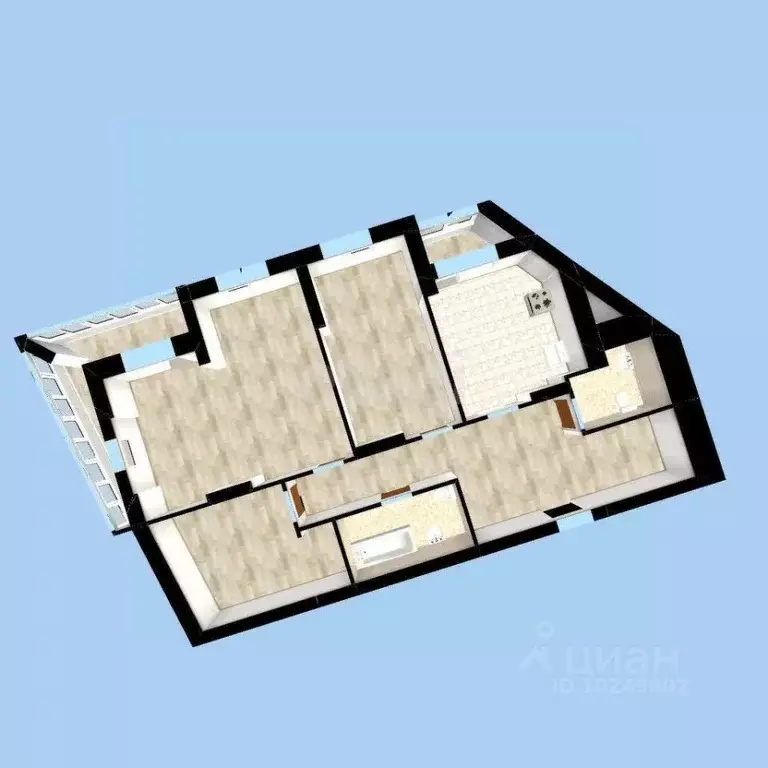 3-к кв. Башкортостан, Уфа Баязита Бикбая ул., 17 (92.5 м) - Фото 1