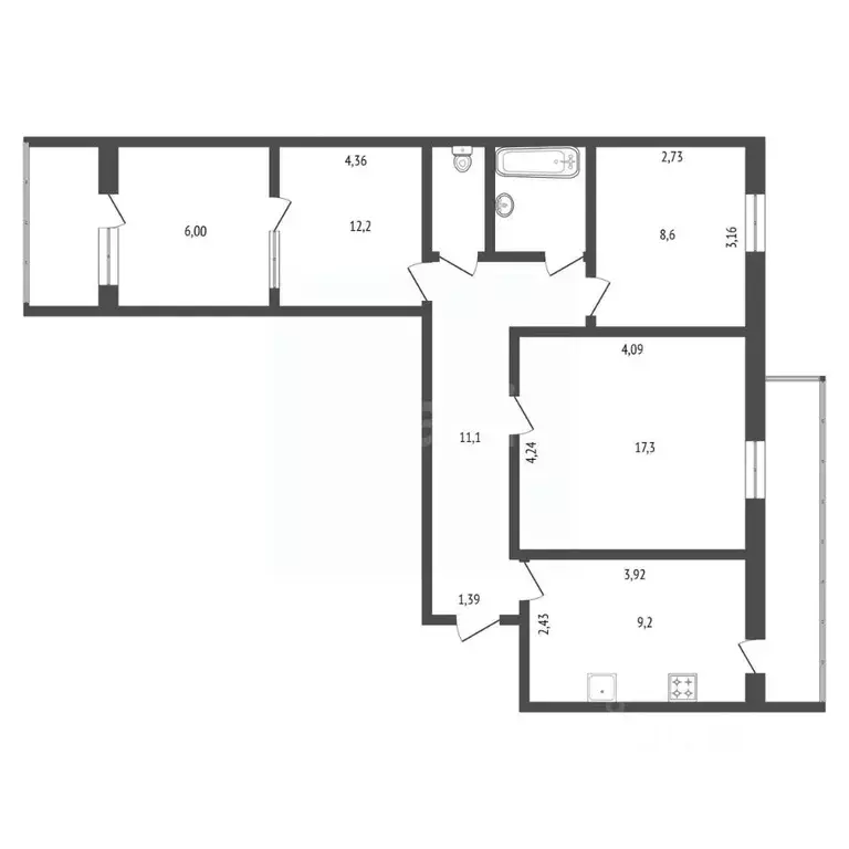 3-к кв. Крым, Саки ул. Набережная (62.7 м) - Фото 2