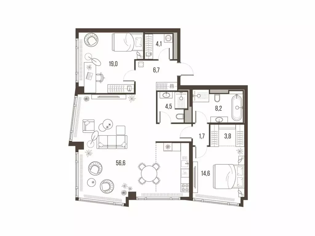 3-комнатная квартира: Москва, Летниковская улица, 11к1 (119.2 м) - Фото 1