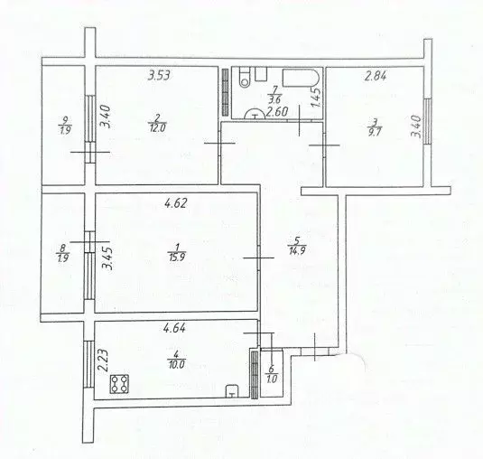 3-к кв. Татарстан, Нижнекамск просп. Мира, 81 (67.1 м) - Фото 2