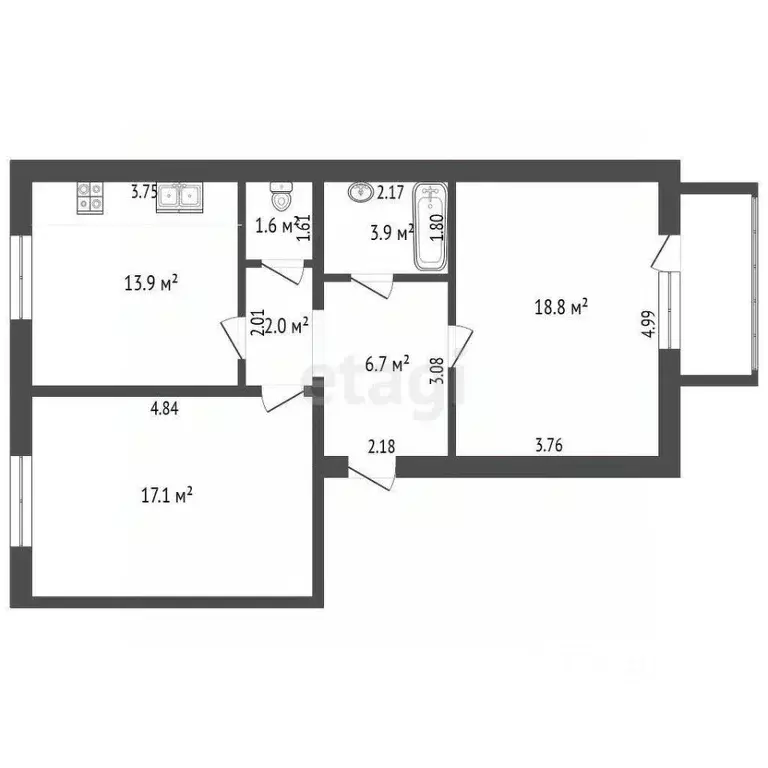 2-к кв. Архангельская область, Котлас просп. Мира, 17 (64.0 м) - Фото 2