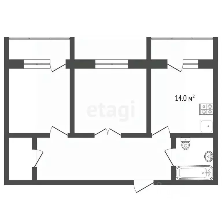 2-к кв. Москва Нагатинская наб., 14К1 (74.0 м) - Фото 2