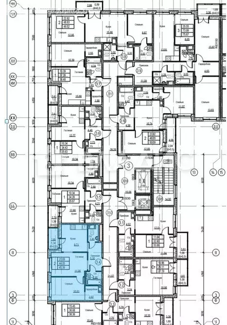 2-комнатная квартира: Кудрово, Солнечная улица, 2 (45.39 м) - Фото 1