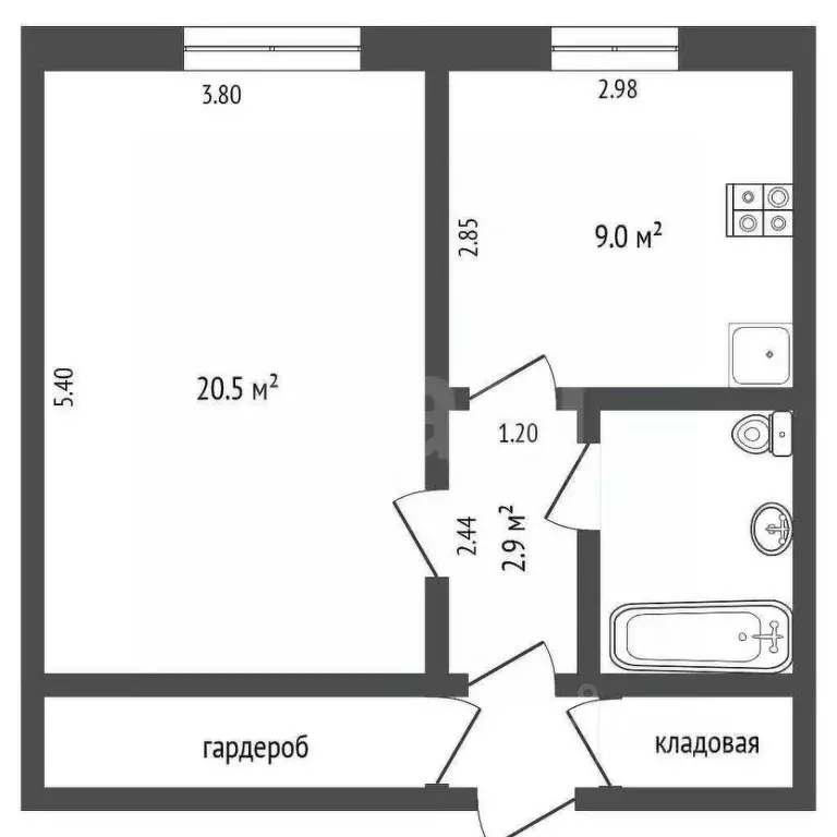 1-к кв. Тюменская область, Тюмень ул. Мельникайте, 57 (40.6 м) - Фото 2