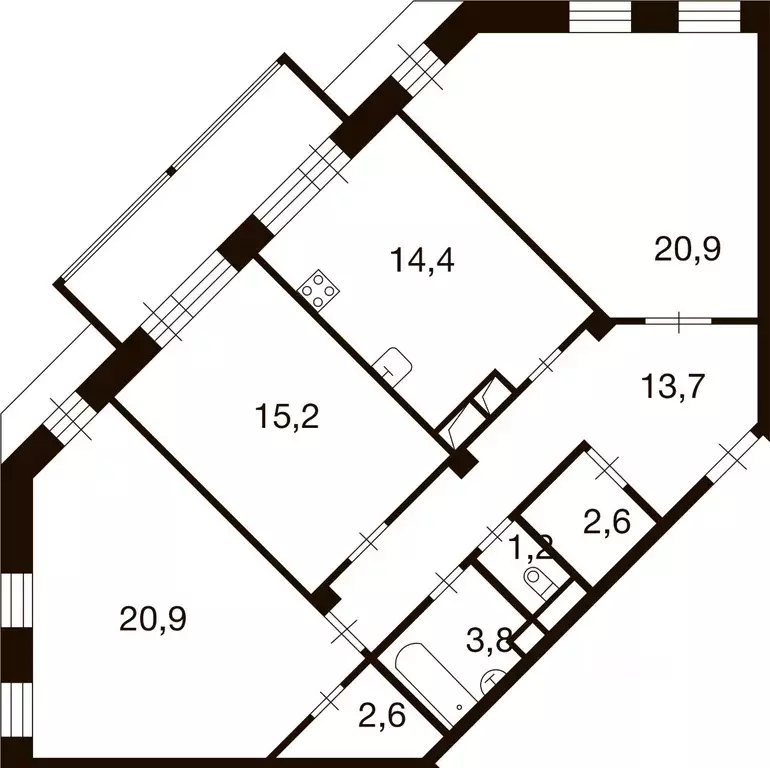 3-к кв. Москва д. Ивановское, ул. Семена Гордого, 1 (95.4 м) - Фото 0