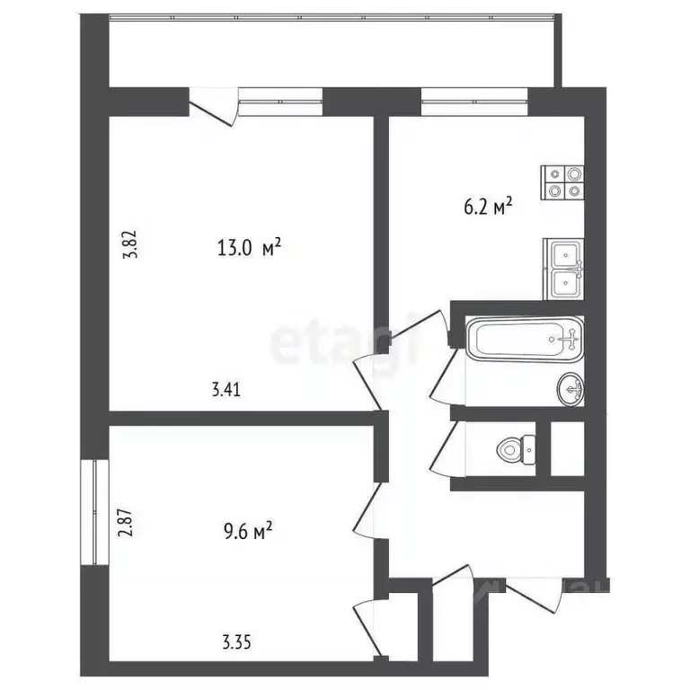 2-к кв. Москва Широкая ул., 15К1 (40.0 м) - Фото 1