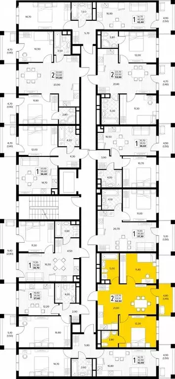 2-комнатная квартира: Сукко, жилой комплекс Кипарис (54.5 м) - Фото 1