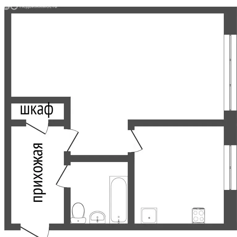 1-комнатная квартира: Омск, микрорайон Городок Нефтяников, улица ... - Фото 1