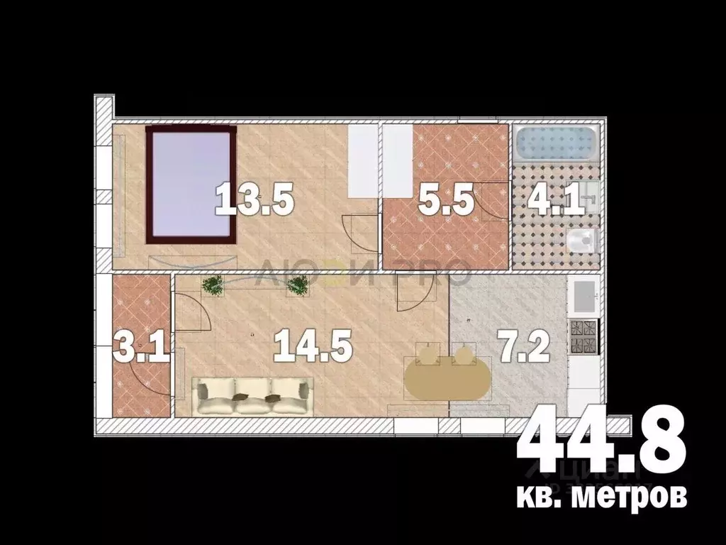 1-к кв. Башкортостан, Уфа ул. Ивана Спатара, 18 (44.8 м) - Фото 2