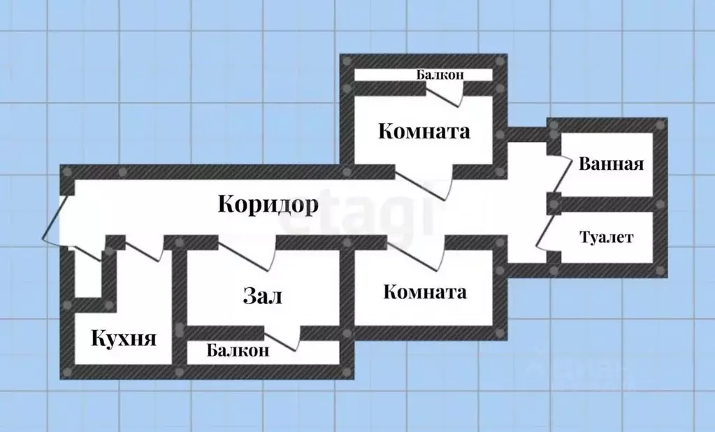 3-к кв. Татарстан, Казань ул. Абсалямова, 26 (66.0 м) - Фото 1