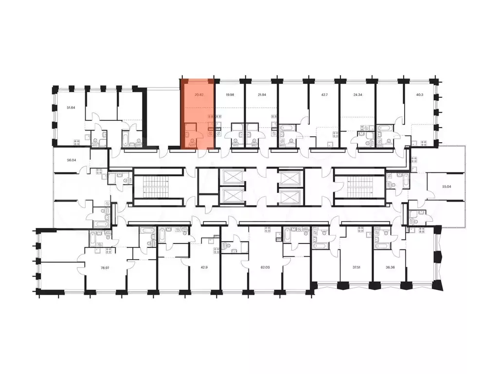 Квартира-студия, 20,8м, 22/32эт. - Фото 1