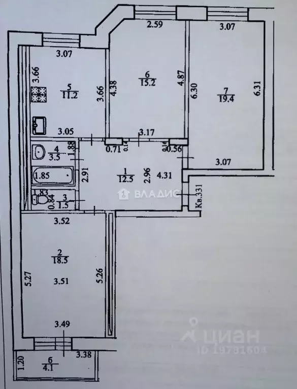 3-к кв. Башкортостан, Уфа ул. Генерала Кусимова, 15/1 (81.8 м) - Фото 1