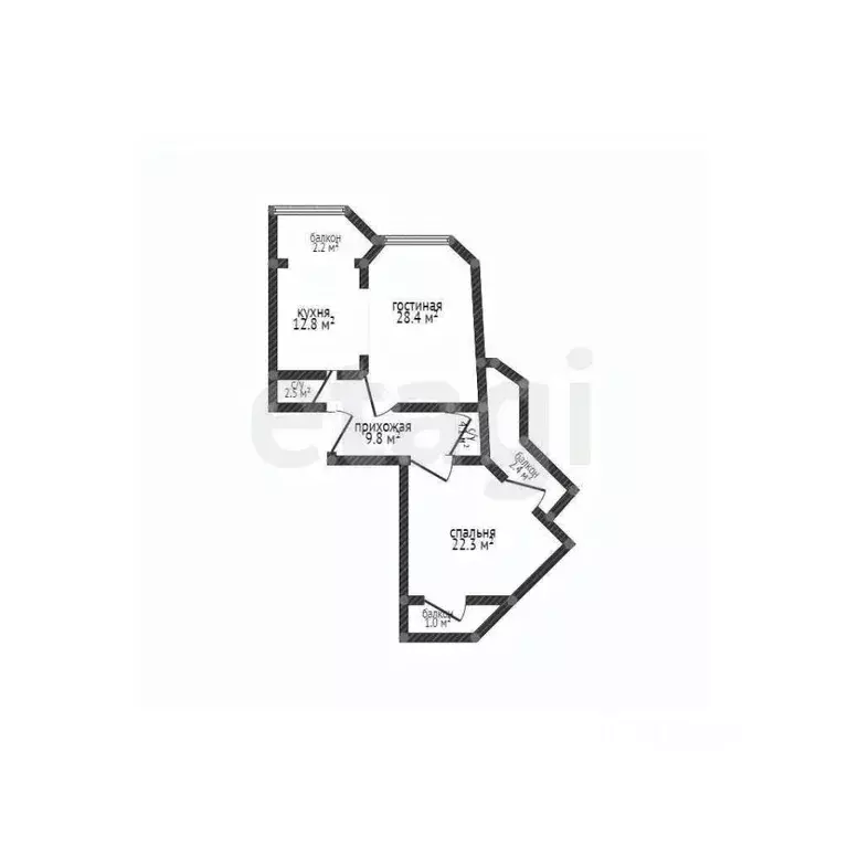 2-к кв. Краснодарский край, Геленджик Туристическая ул., 6к7 (79.9 м) - Фото 2