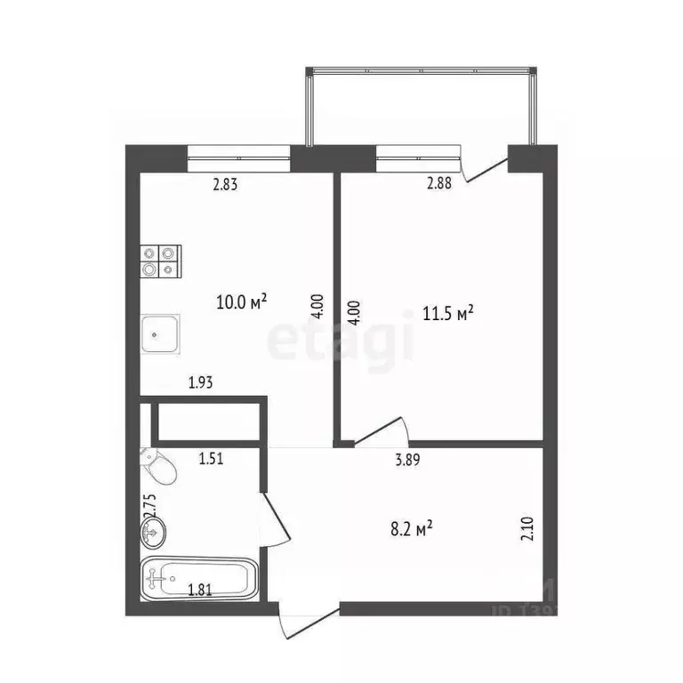 1-к кв. Тюменская область, Тюмень ул. Верхнетарманская, 3 (33.8 м) - Фото 1
