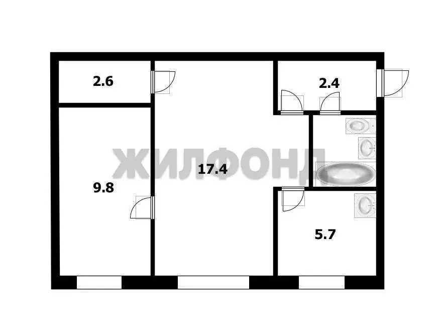 2-комнатная квартира: Новосибирская область, Коченёвский муниципальный ... - Фото 1