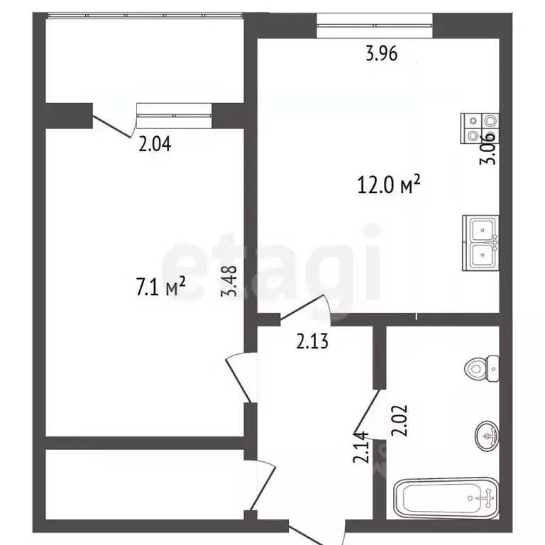 1-к кв. Пермский край, Пермь ул. Козьмы Минина, 7 (29.0 м) - Фото 1