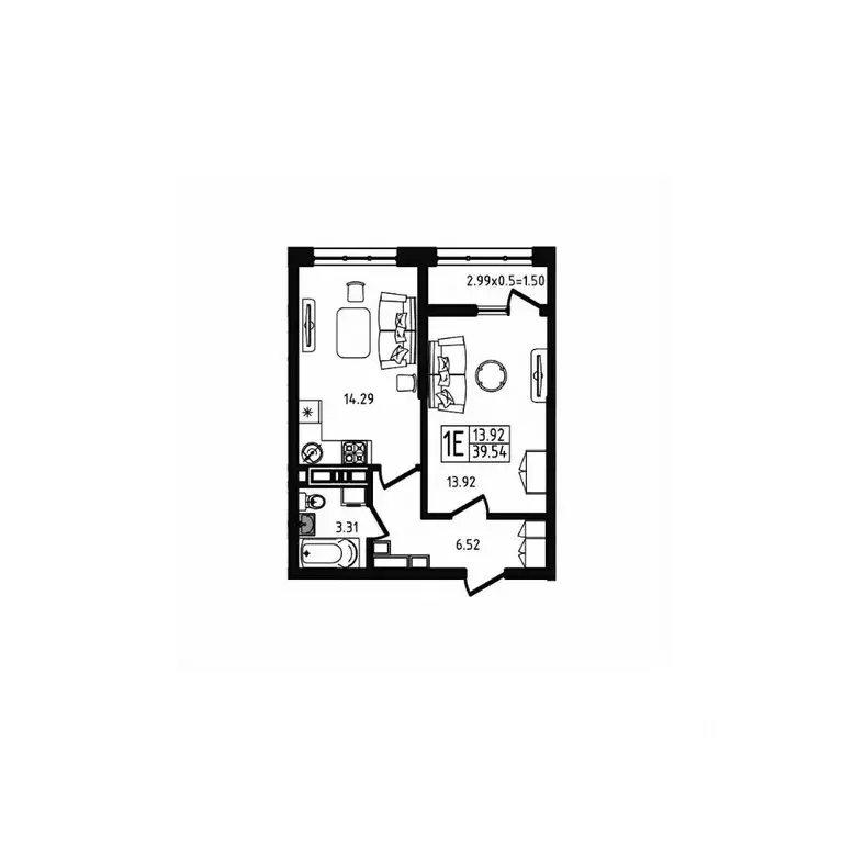 1-к кв. Адыгея, Майкоп ул. К.А. Васильева, 1к4 (39.54 м) - Фото 1