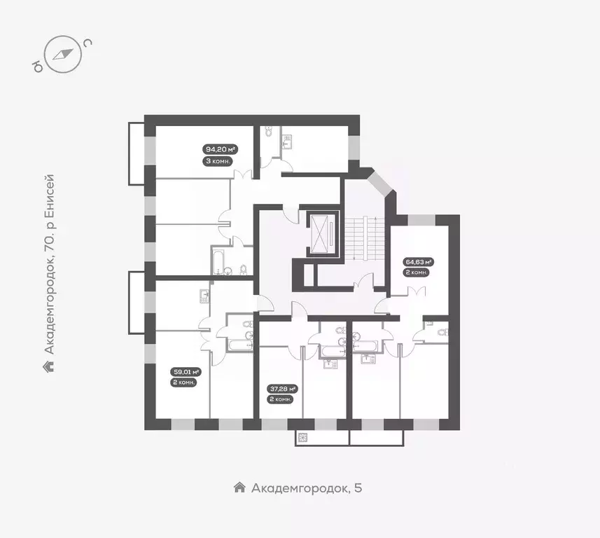 1-к кв. Красноярский край, Красноярск Академгородок мкр,  (37.28 м) - Фото 2