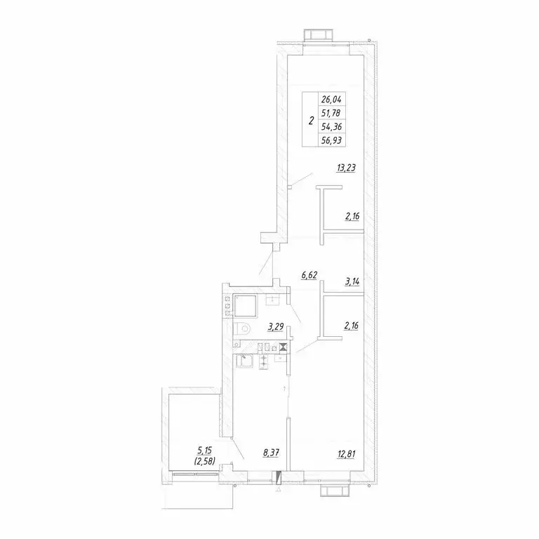 2-комнатная квартира: Зеленоградск, Морской переулок (54.36 м) - Фото 0