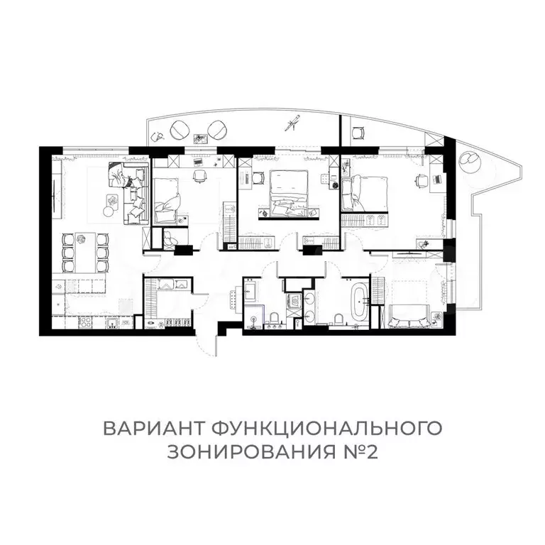 4-к. квартира, 146,8 м, 20/25 эт. - Фото 1