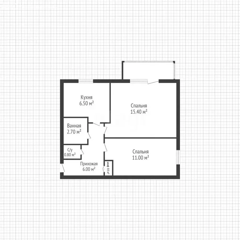 2-комнатная квартира: Новоберезанский, Дачная улица, 6 (42.9 м) - Фото 1
