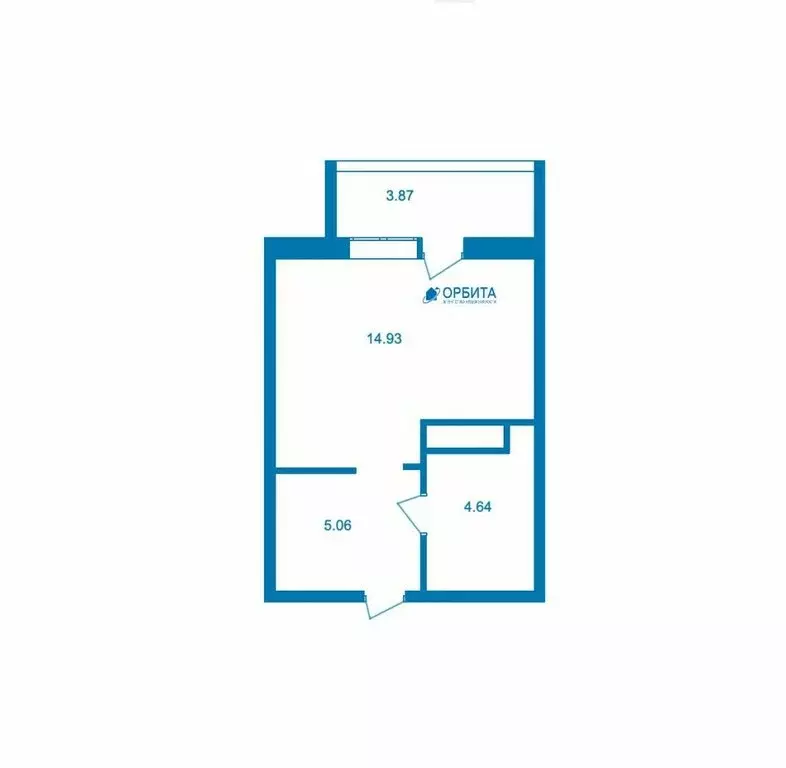 Квартира-студия: деревня Дударева, улица Сергея Джанбровского, 5 (24.6 ... - Фото 1