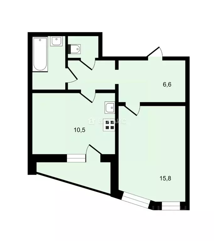 1-к кв. Ивановская область, Иваново ул. Куконковых, 126 (43.0 м) - Фото 1