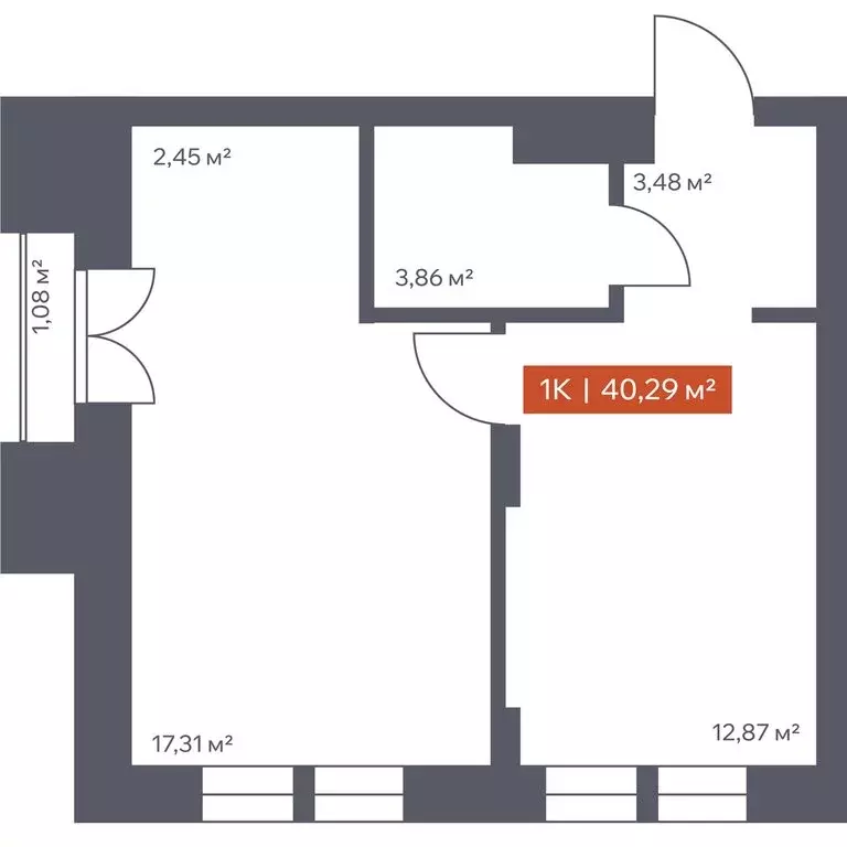 1-комнатная квартира: Томск, Красноармейская улица, 144 (40.29 м) - Фото 1