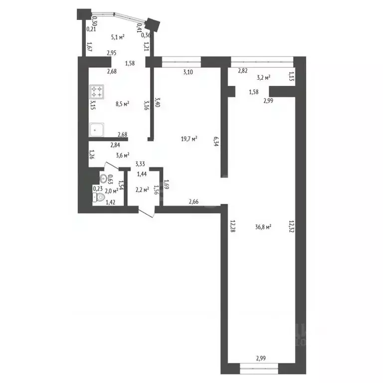 3-к кв. Башкортостан, Уфа Колгуевский мкр, ул. Габдуллы Амантая, 6/1 ... - Фото 2