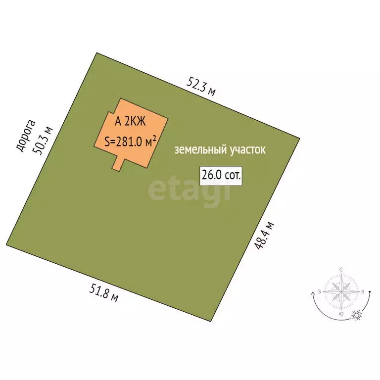 Дом в посёлок Руэм, Зелёная улица (281 м) - Фото 1