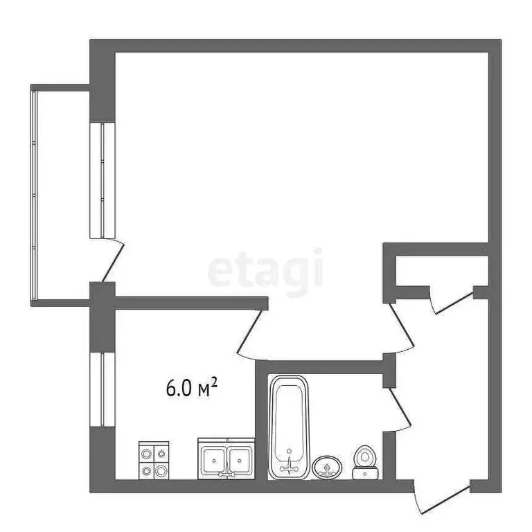 1-комнатная квартира: Вологда, улица Солодунова, 60 (30.7 м) - Фото 0