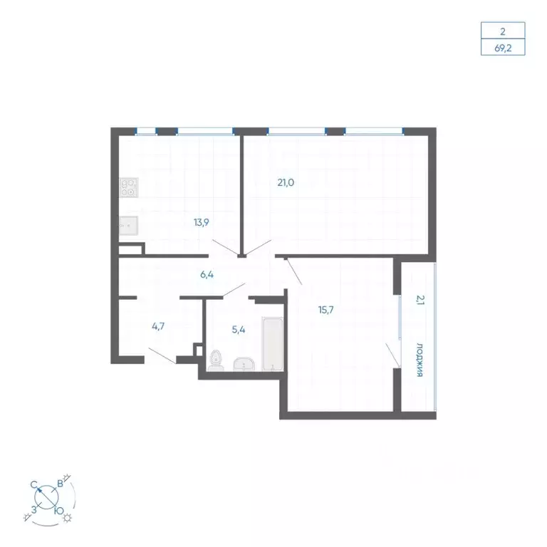 2-к кв. Свердловская область, Екатеринбург ул. Вильгельма де Геннина, ... - Фото 1